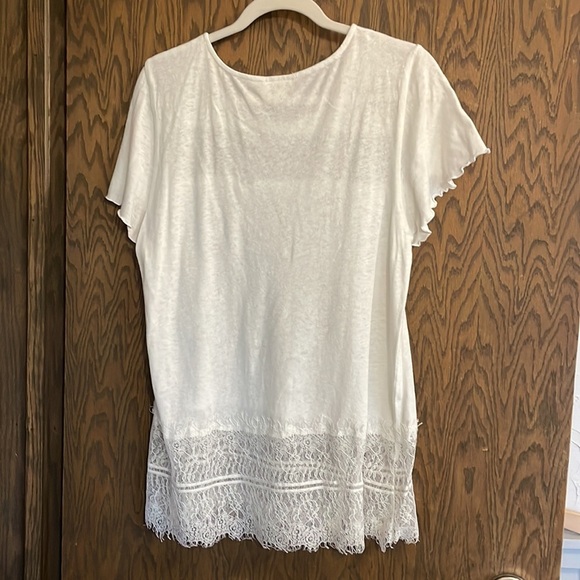 Deletta Ivory Knit & Lace Top - Picture 2 of 5